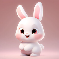 Obraz premium Cute little bunny with a funny expression