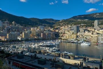 Fototapeta na wymiar View on port and center of Monaco 