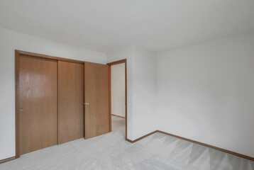 Modern residential empty bedroom interior