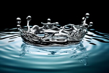 水面に落ちる水滴　with generative ai