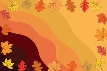 Vector background of autumn foliage. Autumn leaves. Hand drawn autumn wallpaper. Vector illustration