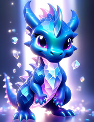 blue baby dragon cartoon
