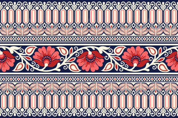 Floral seamless background. pattern geometric ethnic lace pattern design floral embroidery for  textile fabric printing wallpaper carpet. Embroidery neck
