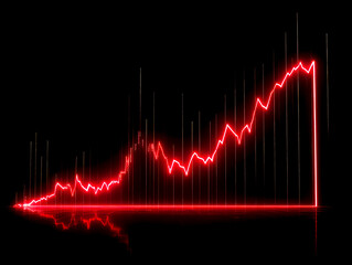Stock and Cryptocurrency Red rug pull red chart, Generative AI
