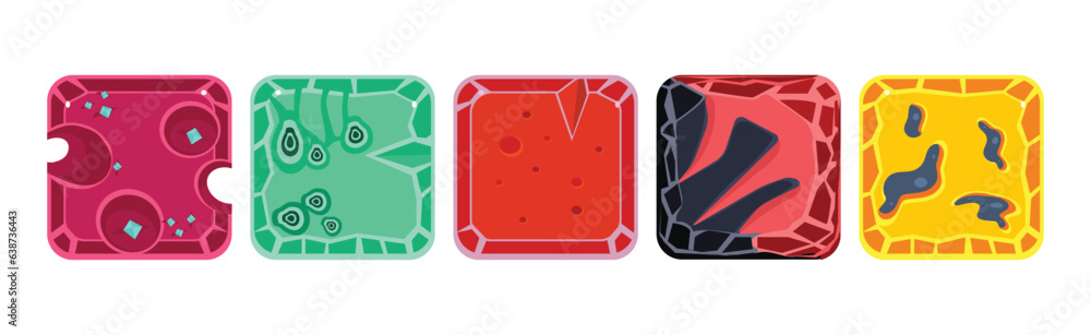 Poster square frame or button icon for app design vector set