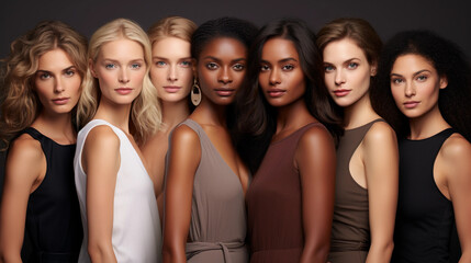 Obraz premium Photo of young attractive diverse women