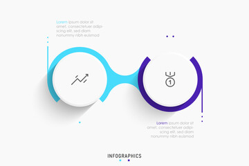 Vector Infographic label design template with icons and 2 options or steps. Can be used for process diagram, presentations, workflow layout, banner, flow chart, info graph.