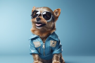 Cute dog wearing like pilot