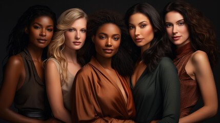 Obraz premium Photo of young attractive diverse women