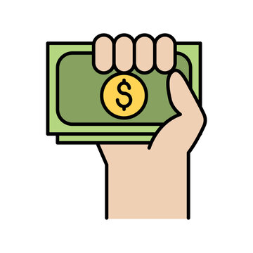Money in hand icon