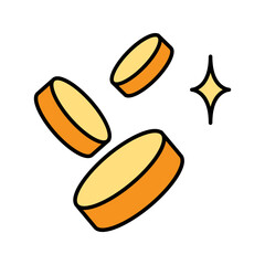 Coins falling icon