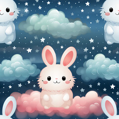 Cute Bunnies Seamless Pattern background