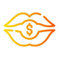 mouth Line Gradient Icon