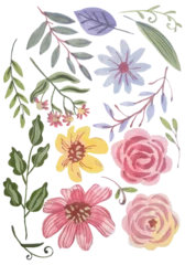 Poster watercolor flower elements clipart isolated background © ian2201