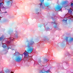 background with magic hearts, seamless pattern