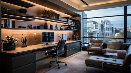 Sleek and efficient workspace in a contemporary office

