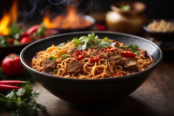 Savory hot spicy noodles