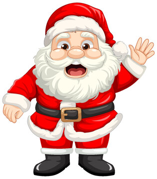 Cheerful Cartoon Santa Claus Greeting for Christmas Celebration