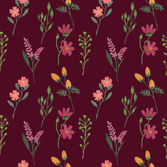 watercolor flower seamless pattern