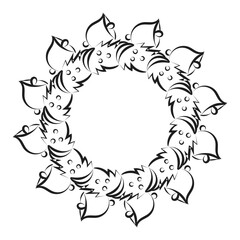 Hand Drawn Christmas Wreath design for print or use as poster, flyer or Invitation card