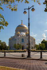 Fototapeta na wymiar Naval Cathedral of St. Nicholas the Wonderworker in Kronstadt, Russia