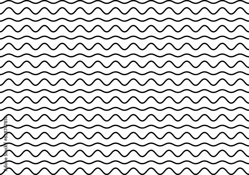 Aufkleber wave line seamless pattern. wavy thin stripes pattern. black horizontal water curve lines texture. s