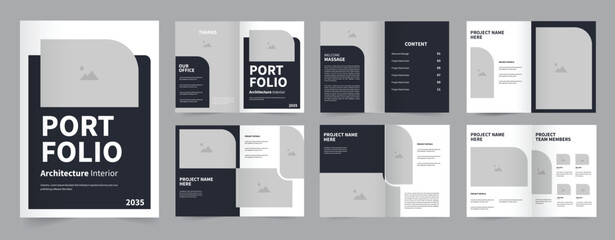 Architecture portfolio or  interior portfolio design, Modern  A4 portfolio template design