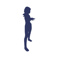 Standing woman. Sport girl illustration. Young woman silhouette.