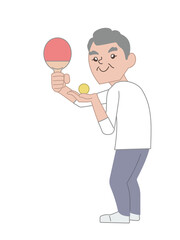 老人　シニア　運動　卓球