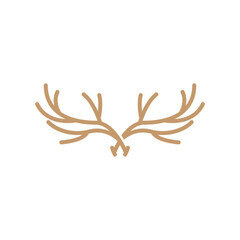 Obraz premium Deer Horn Logo Design Horn Animal Illustration Minimalist Simple Symbol Icon