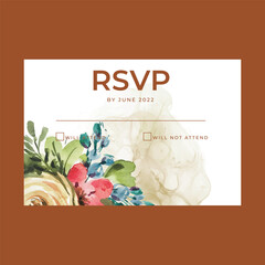 watercolor wedding invitation flower template