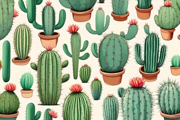 Cactus plant texture background. Generative AI.