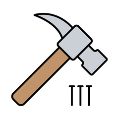 Hammer and nail icon