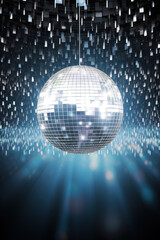 Fototapeta na wymiar Mirror Ball Disco Lights Club Dance Party Glitter Background