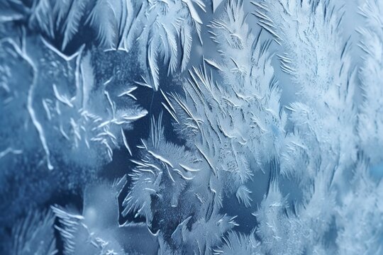 Abstract ice textures on car window in winter. Frosted Glass and Ice. A Textured Look. backgrounds and textures concept. 