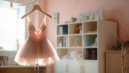 Ballet dress  in room. generative ai 
