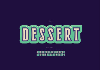 Vector of stylized modern font and alphabet	