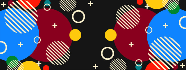 black background abstract geometric shape with mempis element