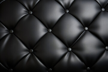 Close-up showcasing the intricate patterns and rich sheen of premium black leather, evoking a sense of luxury and craftsmanship