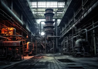  abandoned factory interior of an abandoned factory with pipes and rusty metal structures © Светлана Канунникова