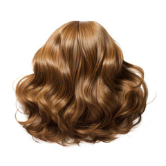 Naklejka premium Brown human female hair with curl of hair as wig created with Generative AI