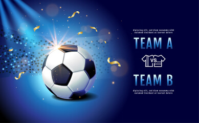 Soccer Template design , Football banner, Sport layout design, Blue Theme