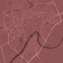 Cordoba map, red poster