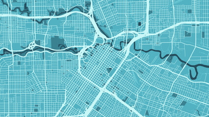Obraz premium Houston map, blue poster