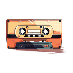 Vector illustration of a retro style colorful cassette tape isolated