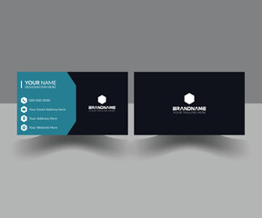 Professional modern corporate business card minimal design.Both of side design by minimal style mind theory.New generation Smart design for smart person.Blue black combination Business card.
