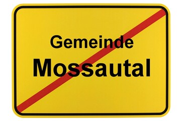Illustration eines Ortsschildes der Gemeinde Mossautal in Hessen