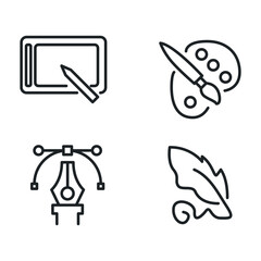Design and drawing icons set.
