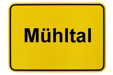Illustration eines Ortsschildes der Gemeinde Mühltal in Hessen