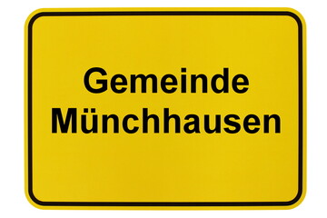 Illustration eines Ortsschildes der Gemeinde in Hessen